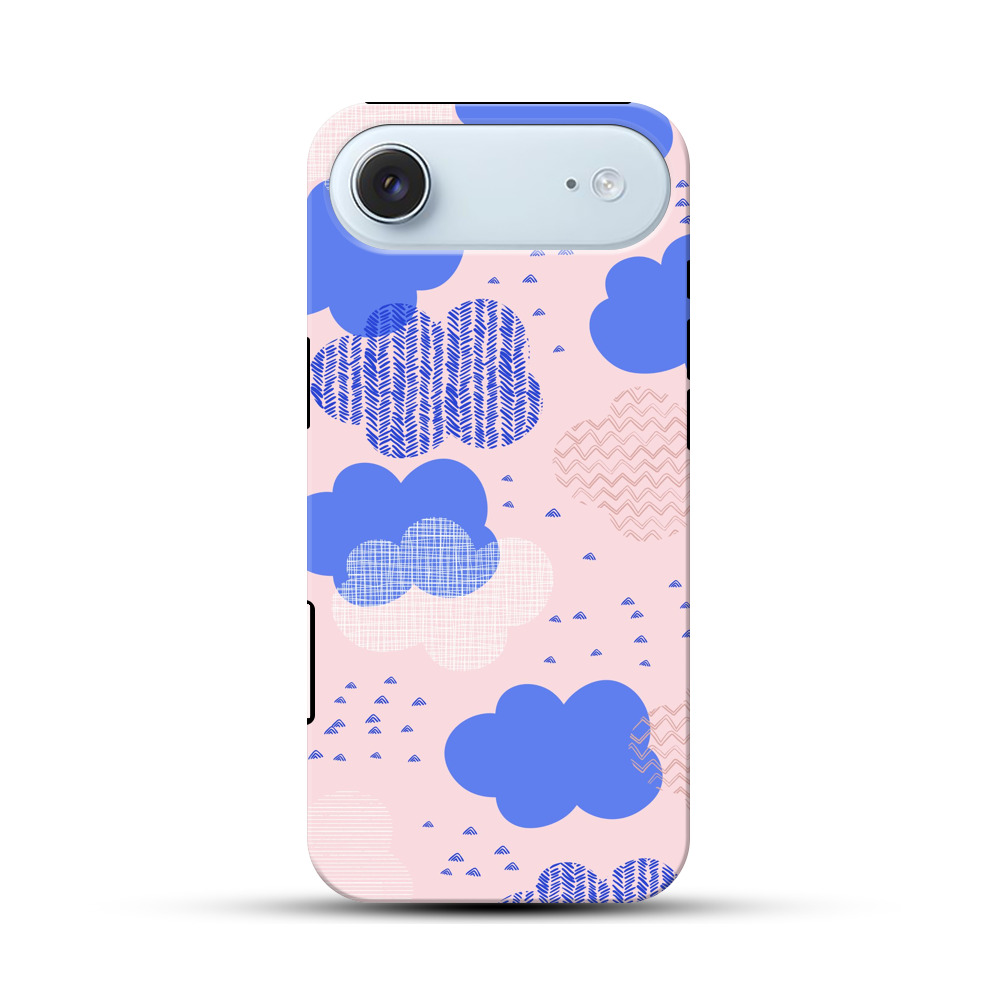 青とピンクの雲パターン iPhone Airオリジナル耐衝撃ケース