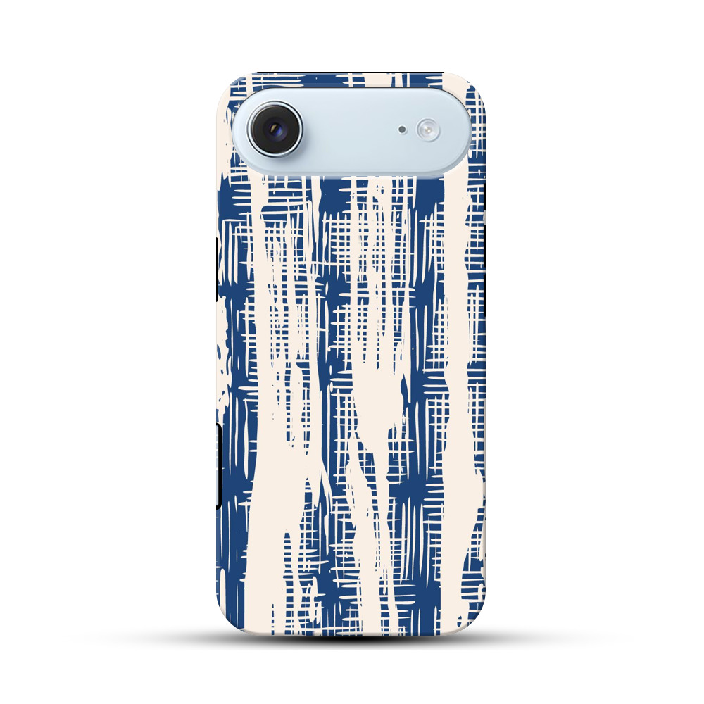 青と白の抽象パターン iPhone Airオリジナル耐衝撃ケース