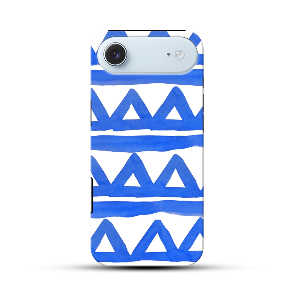 青い柄のデザイン iPhone Airオリジナル耐衝撃ケース