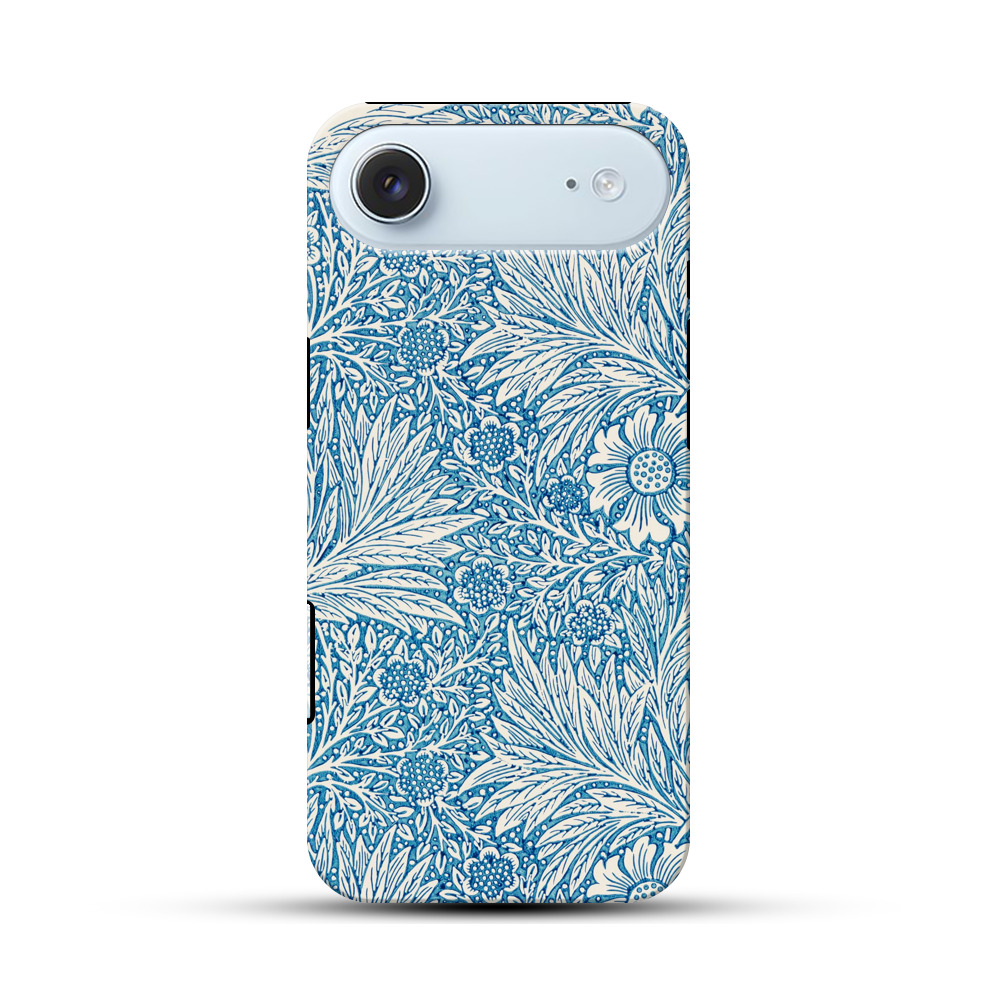 青い花柄のデザイン iPhone Airオリジナル耐衝撃ケース