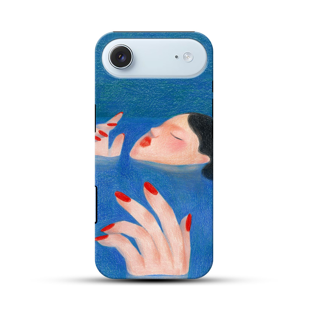 青い水の中で眠る女性 iPhone Airオリジナル耐衝撃ケース