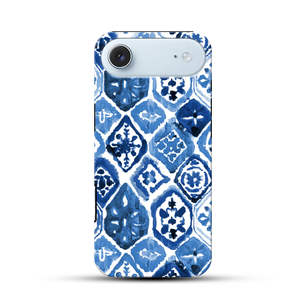 青い模様のパターン iPhone Airオリジナル耐衝撃ケース