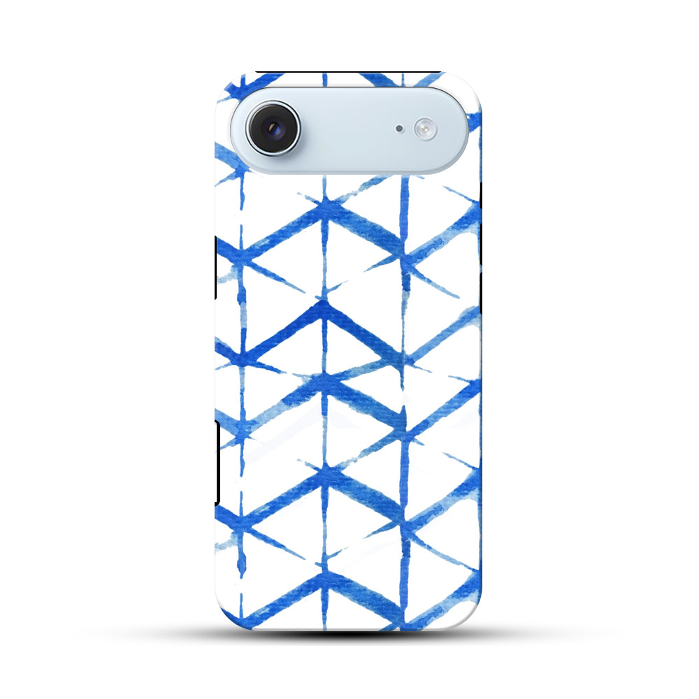 青い水彩のパターン iPhone Airオリジナル耐衝撃ケース