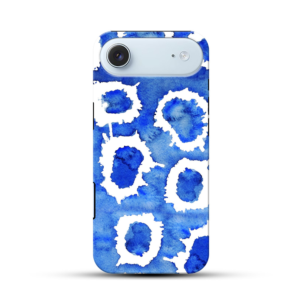 青い水彩のパターン iPhone Airオリジナル耐衝撃ケース
