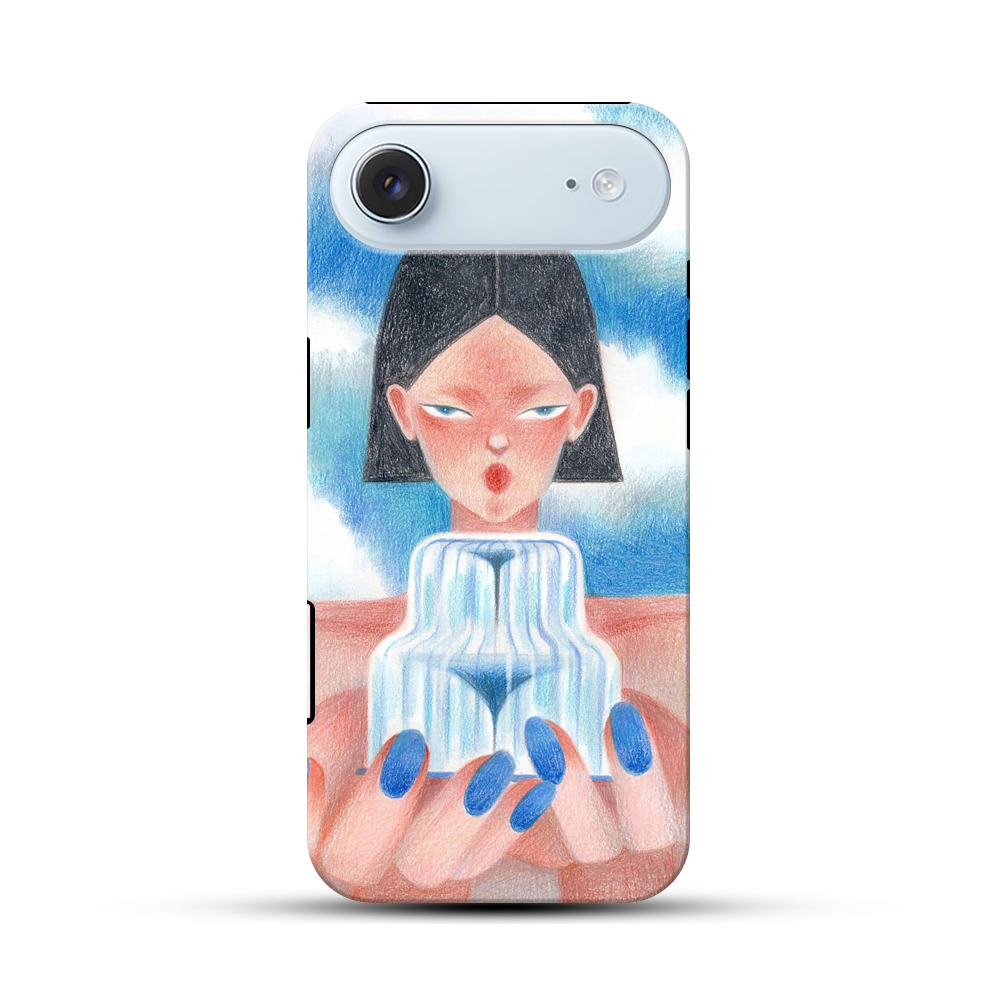 青空の中の女性と水の彫刻 iPhone Airオリジナル耐衝撃ケース