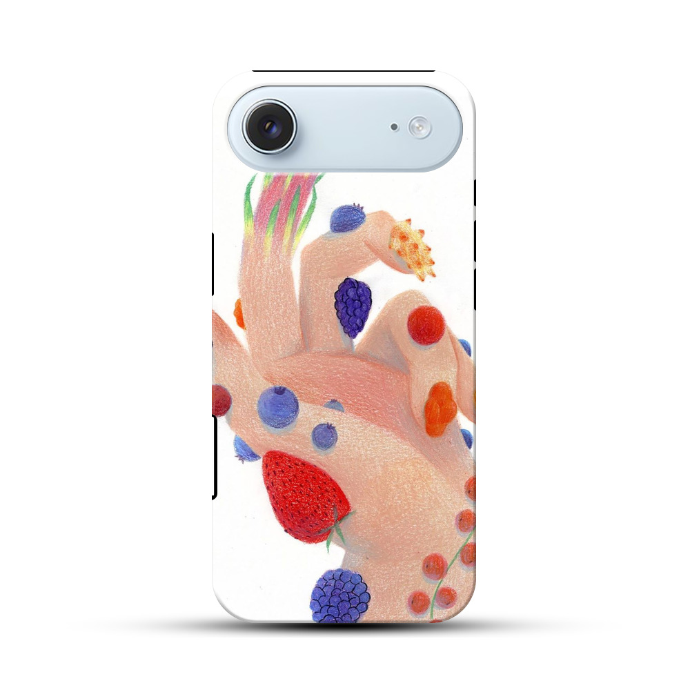 ベリーと手のアート iPhone Airオリジナル耐衝撃ケース