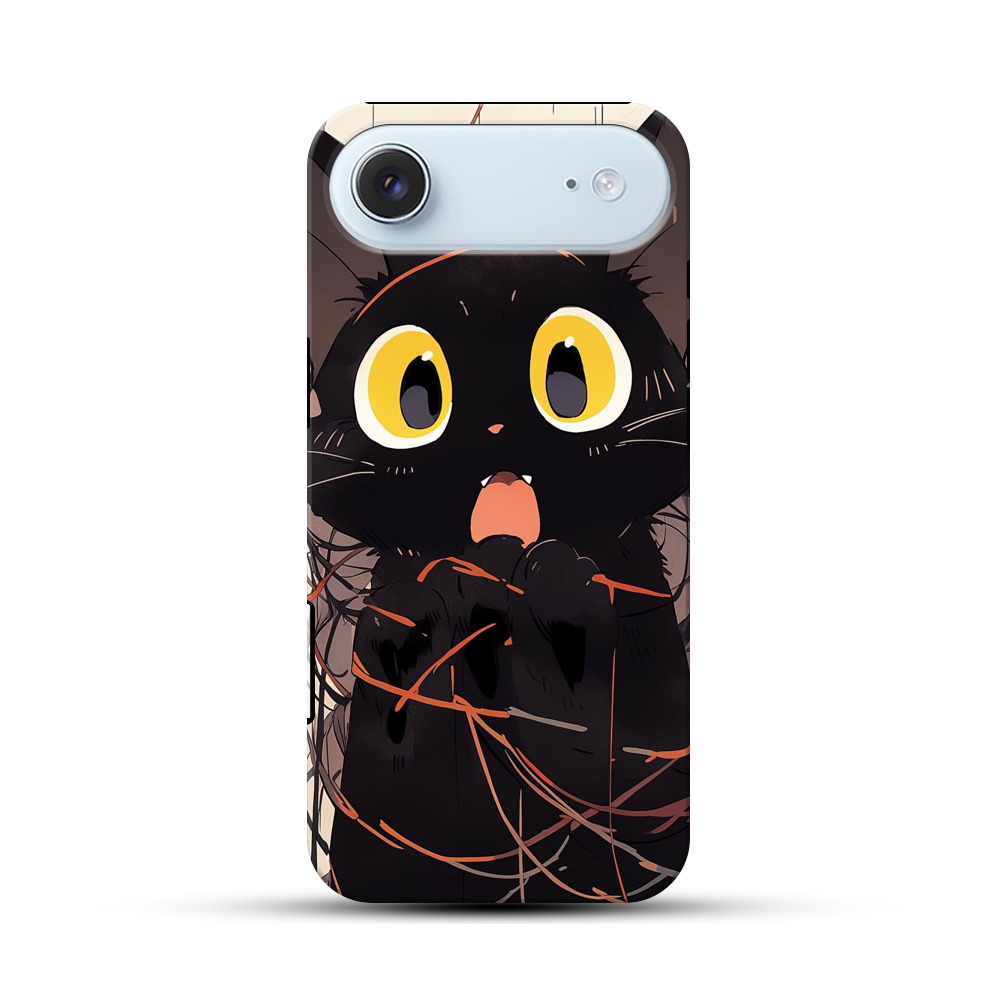 びっくり黒猫 iPhone Airオリジナル耐衝撃ケース