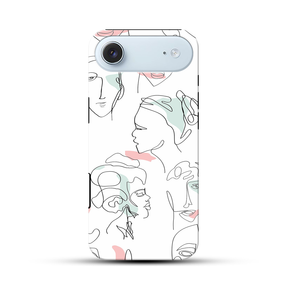 抽象的な顔のパターン iPhone Airオリジナル耐衝撃ケース