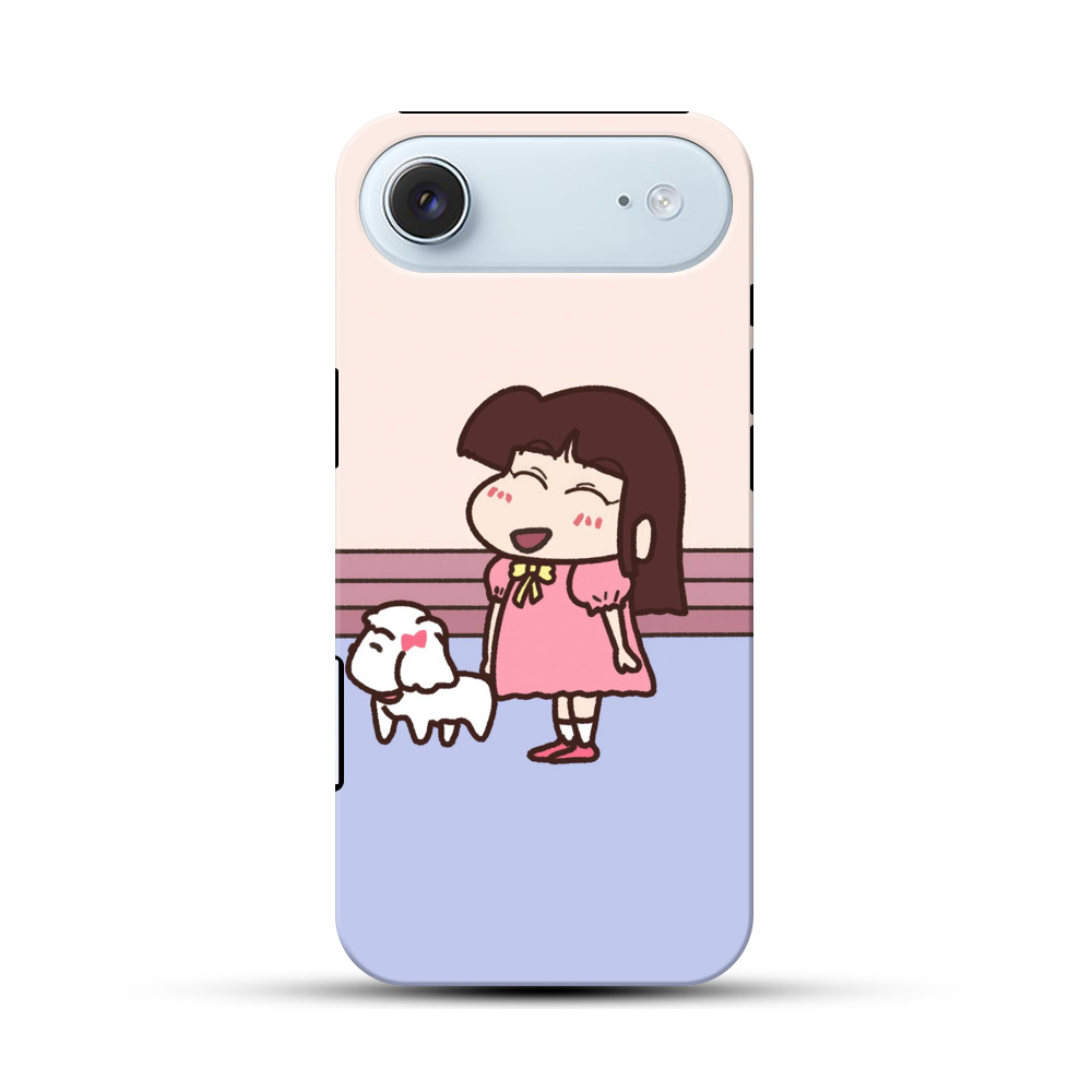 笑顔の女の子と犬 iPhone Airオリジナル耐衝撃ケース