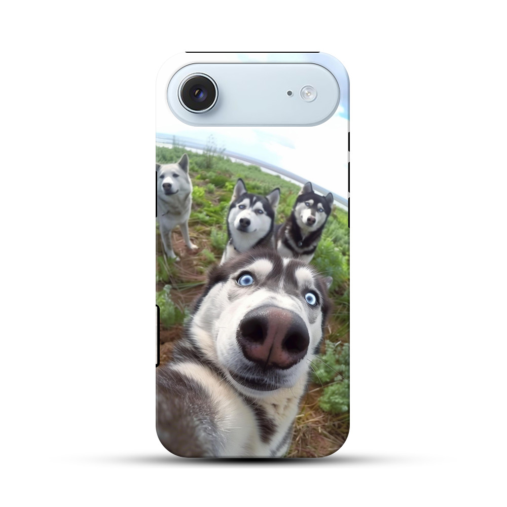 元気なハスキー犬の群れ iPhone Airオリジナル耐衝撃ケース