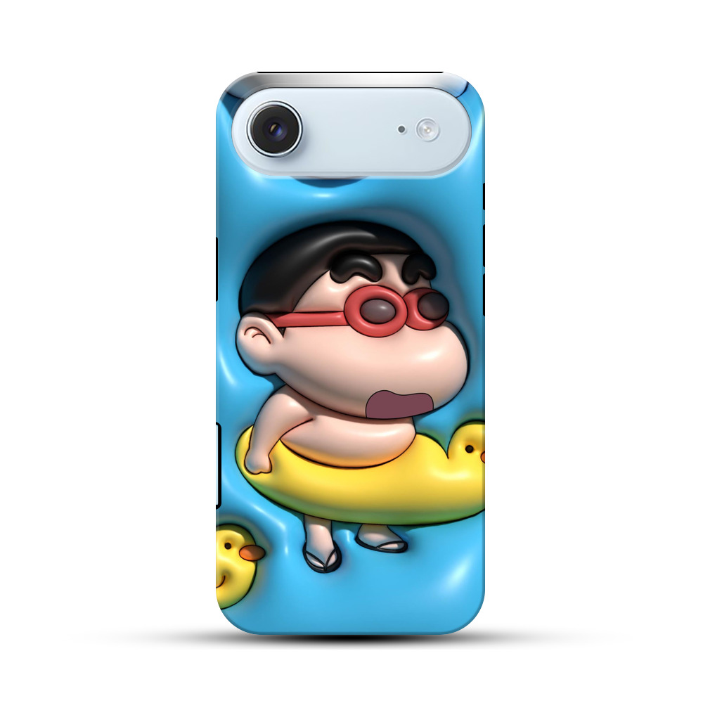 アヒル浮き輪のキャラクター iPhone Airオリジナル耐衝撃ケース