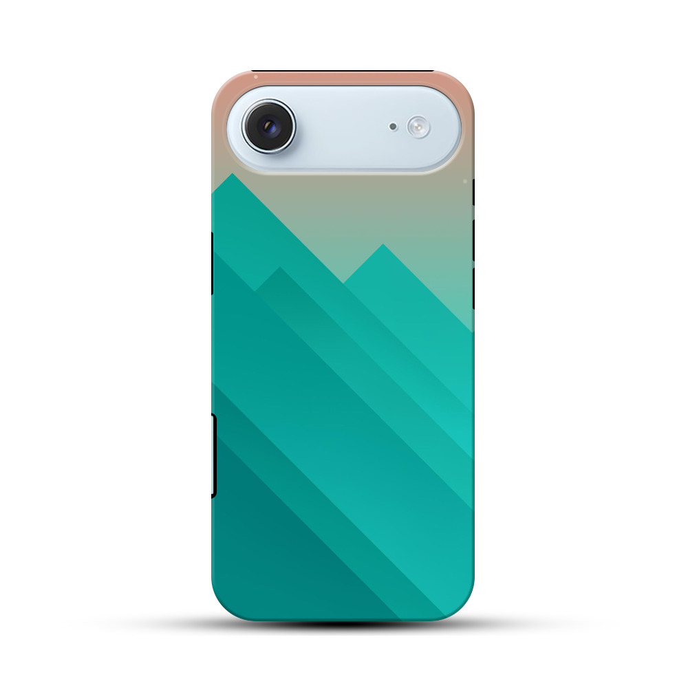 青緑グラデ山シルエット iPhone Airオリジナル耐衝撃ケース