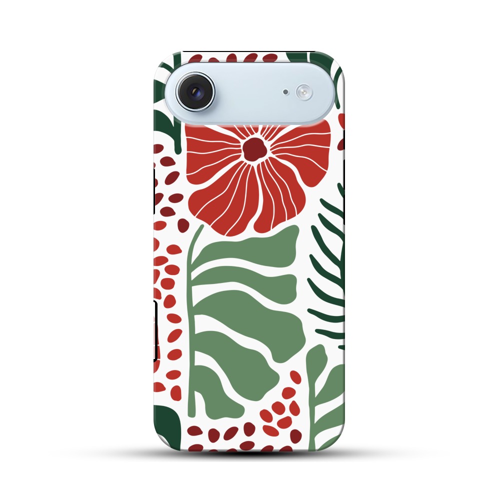 花と葉のデザイン iPhone Airオリジナル耐衝撃ケース