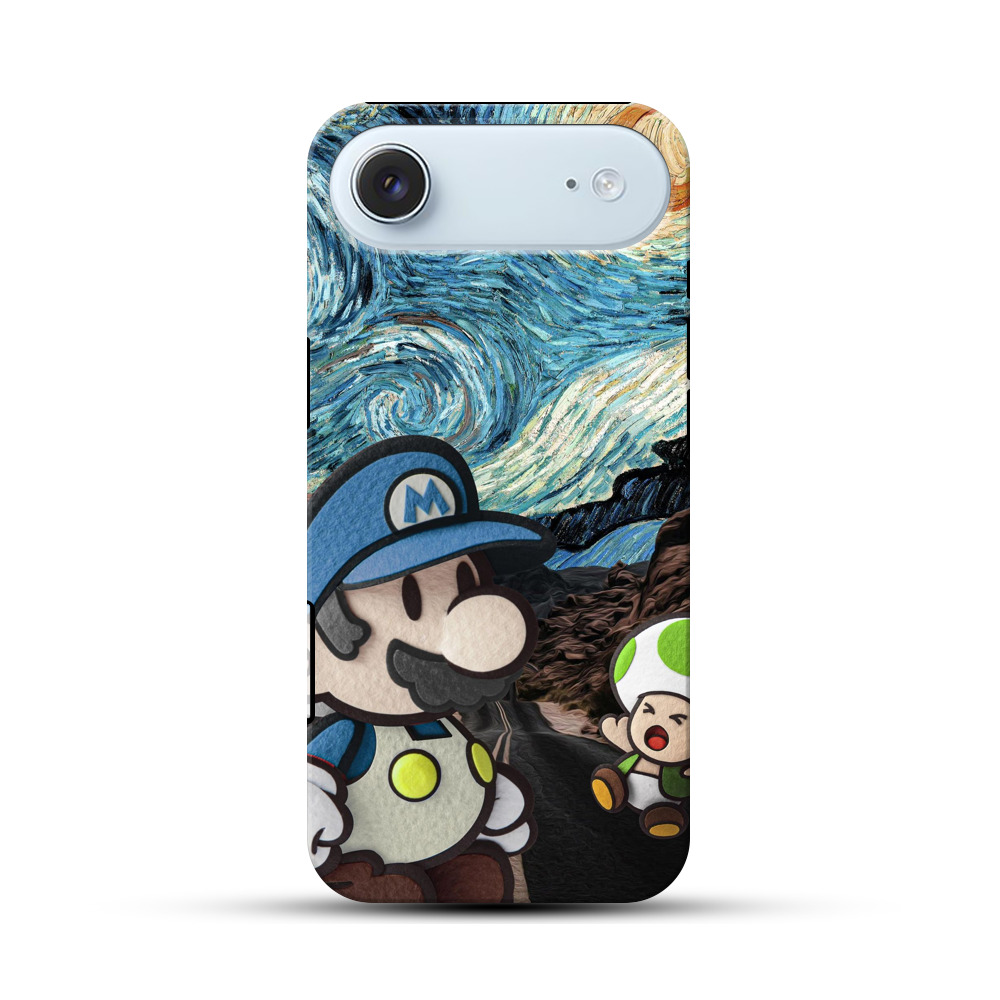 星月夜のマリオとキノピオ iPhone Airオリジナル耐衝撃ケース