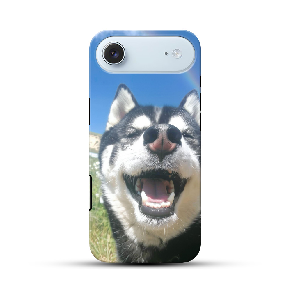 笑顔のハスキー犬 iPhone Airオリジナル耐衝撃ケース