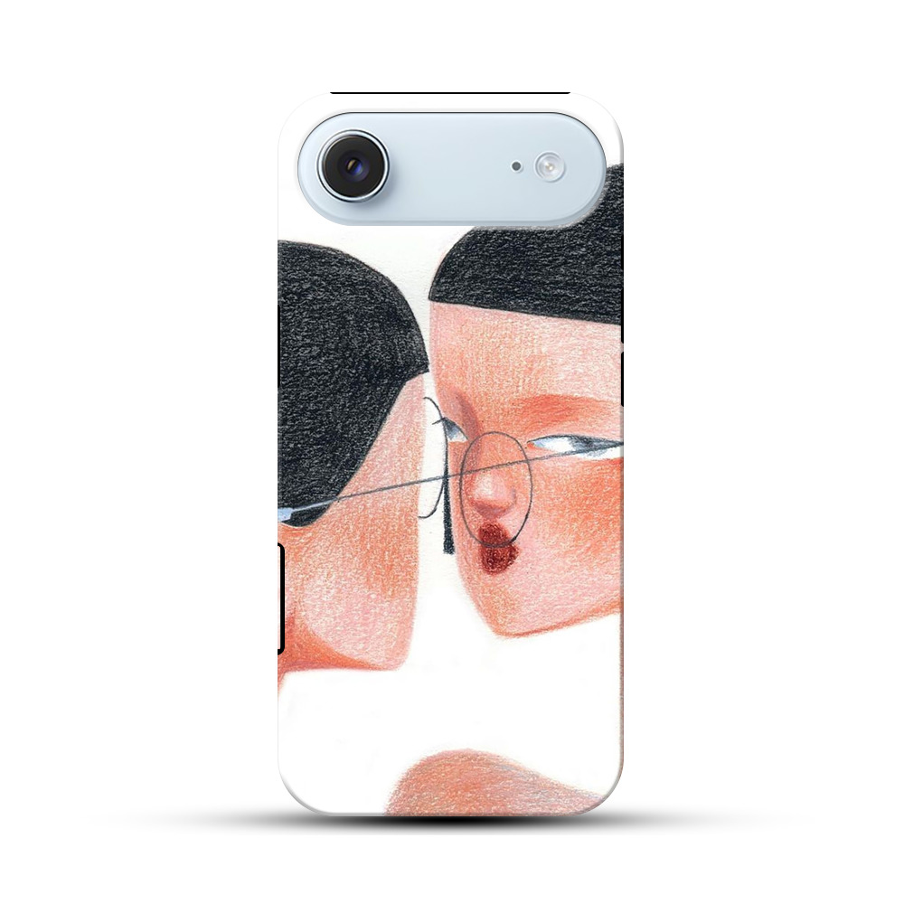 鏡を見る女性のイラスト iPhone Airオリジナル耐衝撃ケース