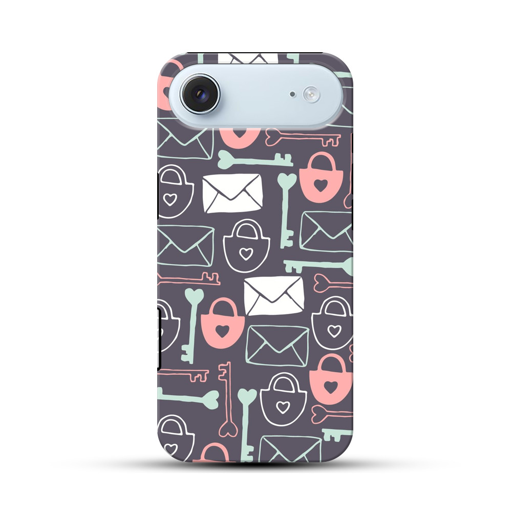 鍵と封筒のパターン iPhone Airオリジナル耐衝撃ケース