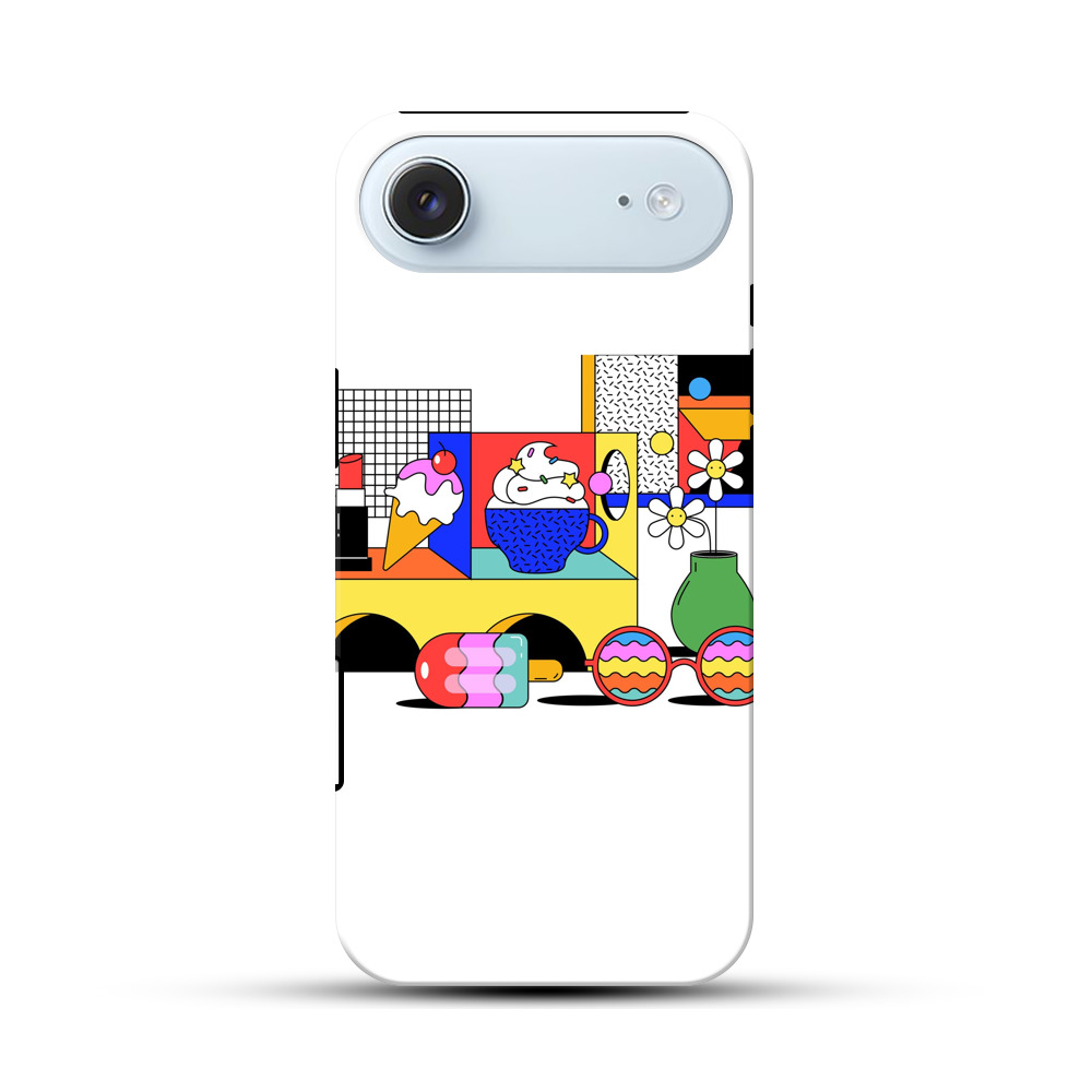 カラフルなアイスクリームとオブジェ iPhone Airオリジナル耐衝撃ケース