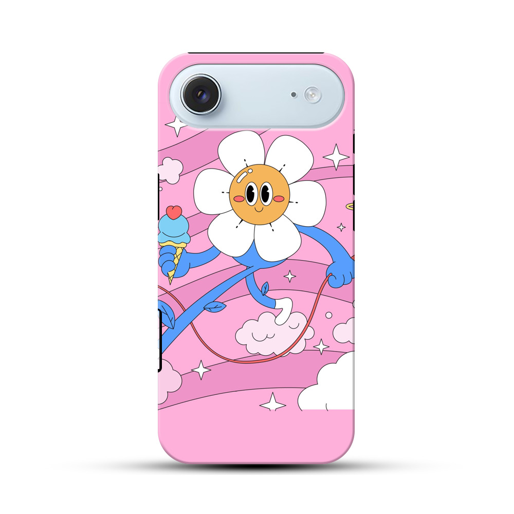 カラフルなキャラクターと花 iPhone Airオリジナル耐衝撃ケース