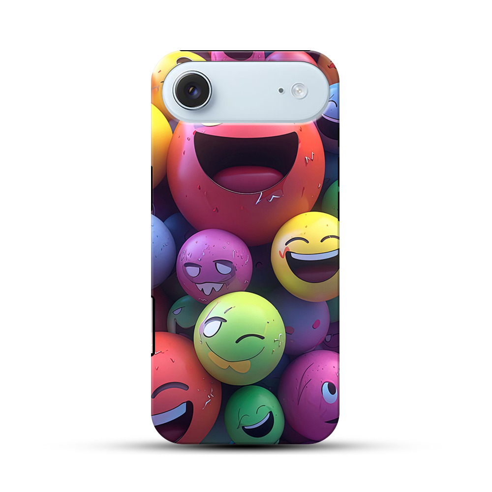 カラフルスマイリー iPhone Airオリジナル耐衝撃ケース