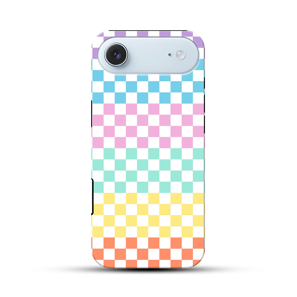 カラフルなチェッカーボードパターン iPhone Airオリジナル耐衝撃ケース