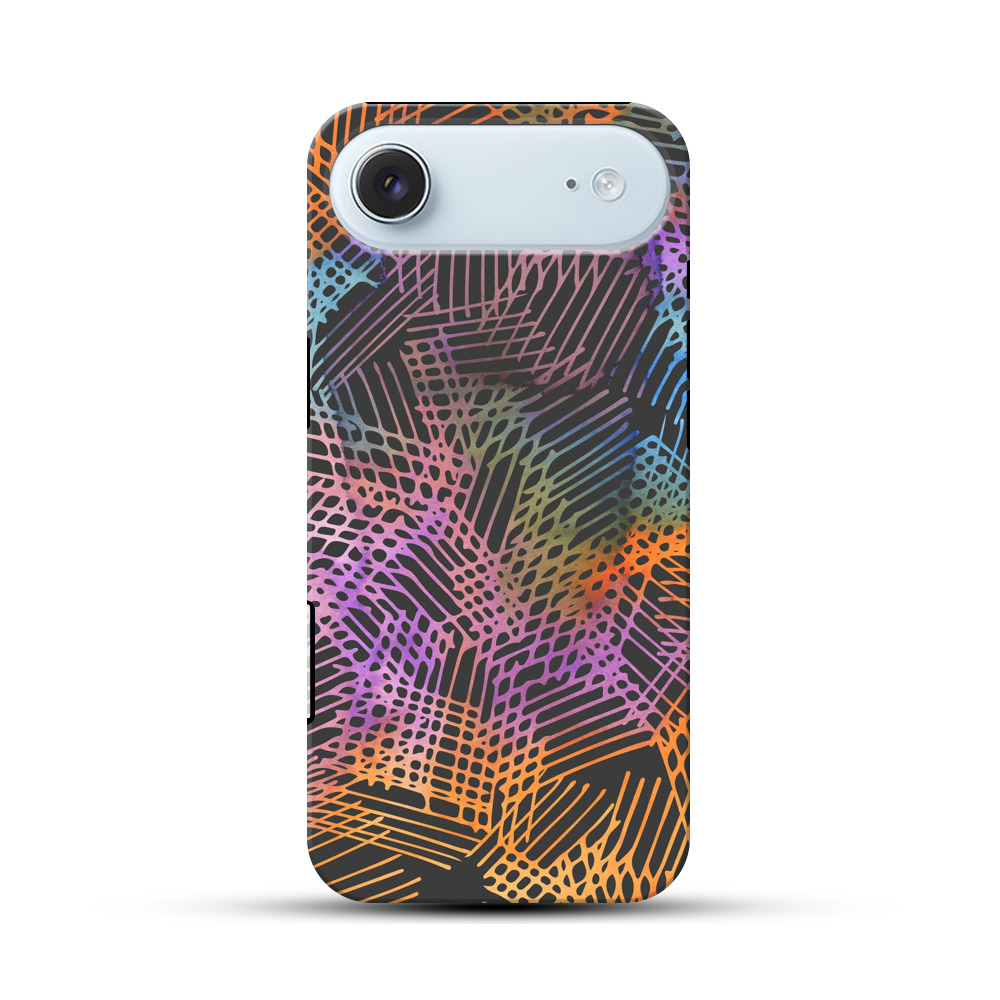 カラフルな抽象格子模様 iPhone Airオリジナル耐衝撃ケース