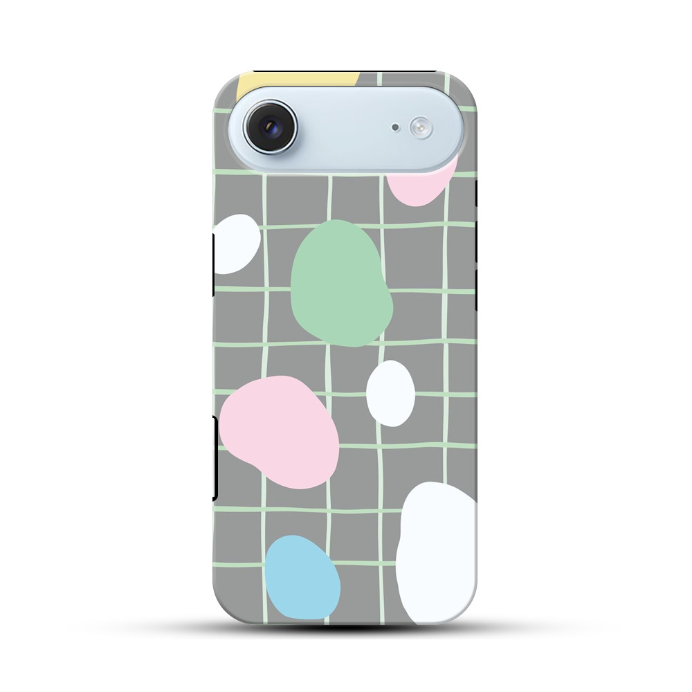 カラフルな抽象的な石とグリッドパターン iPhone Airオリジナル耐衝撃ケース