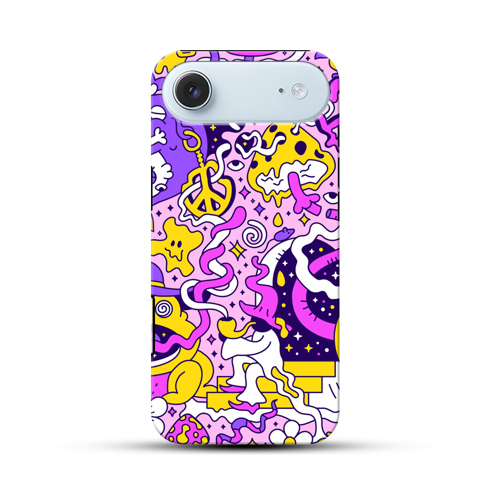 カラフルな不思議キャラクターの集合 iPhone Airオリジナル耐衝撃ケース