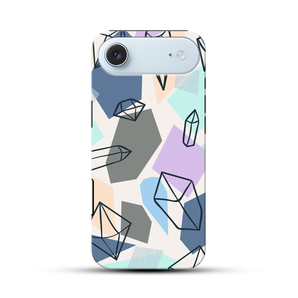 カラフルな幾何学クリスタルパターン iPhone Airオリジナル耐衝撃ケース