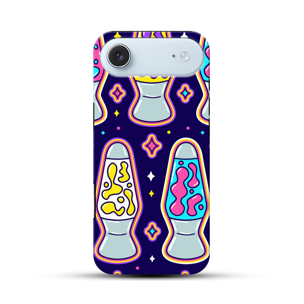 カラフルなラバランプのパターン iPhone Airオリジナル耐衝撃ケース