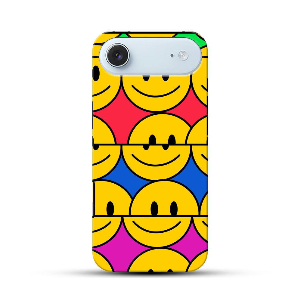 カラフルなスマイリーフェイスパターン iPhone Airオリジナル耐衝撃ケース