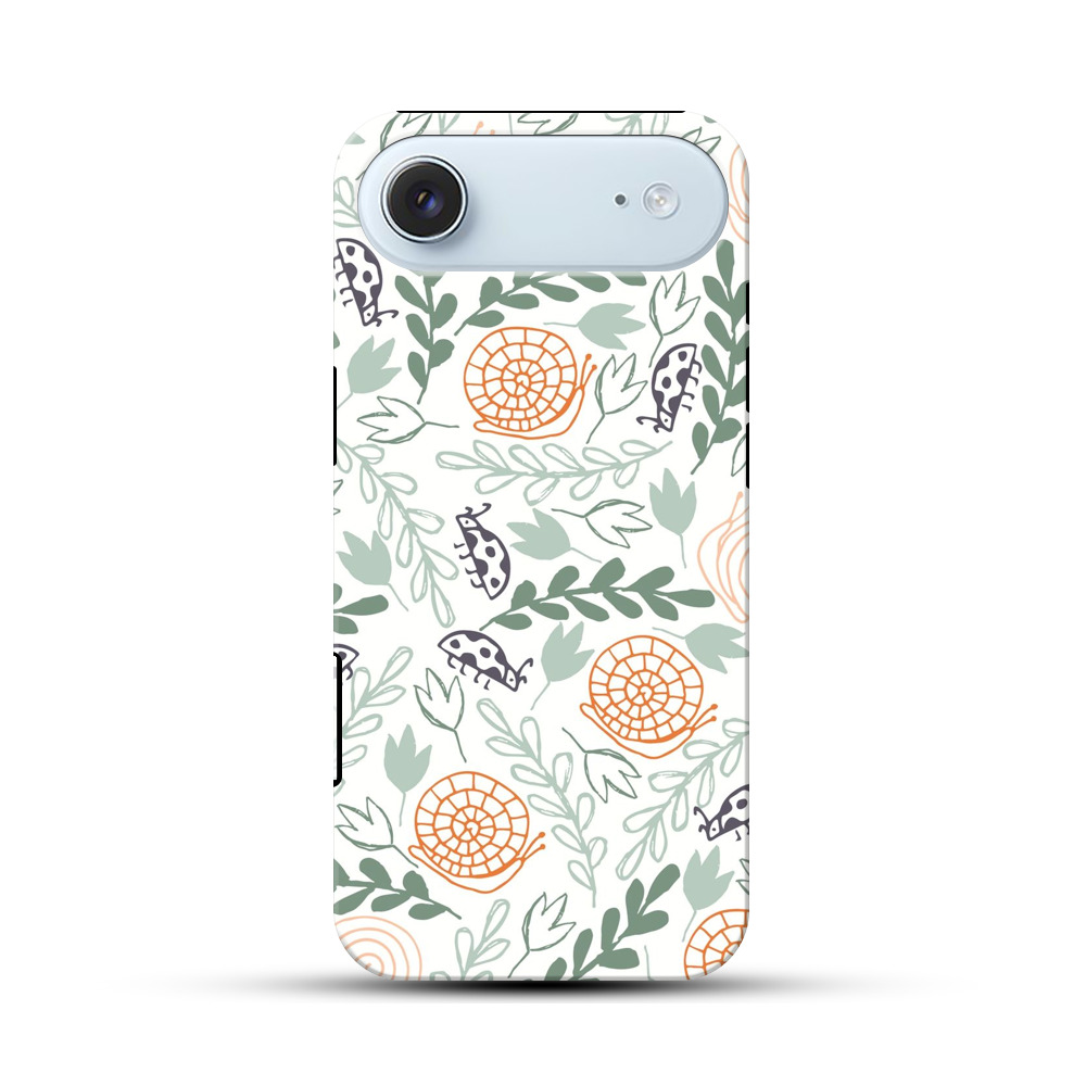 カタツムリとてんとう虫のパターン iPhone Airオリジナル耐衝撃ケース