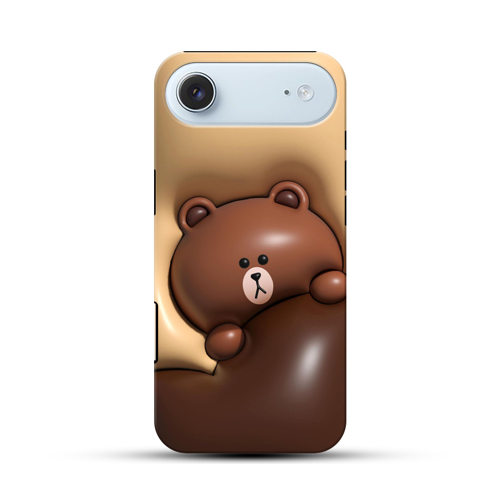 かわいいブラウンのクマ iPhone Airオリジナル耐衝撃ケース