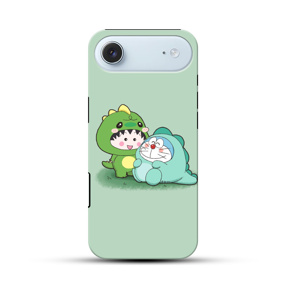 恐竜のコスチュームの二人 iPhone Airオリジナル耐衝撃ケース