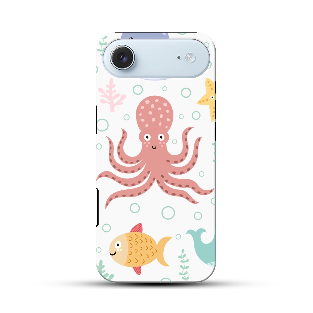 かわいい海の生き物たちのパターン iPhone Airオリジナル耐衝撃ケース