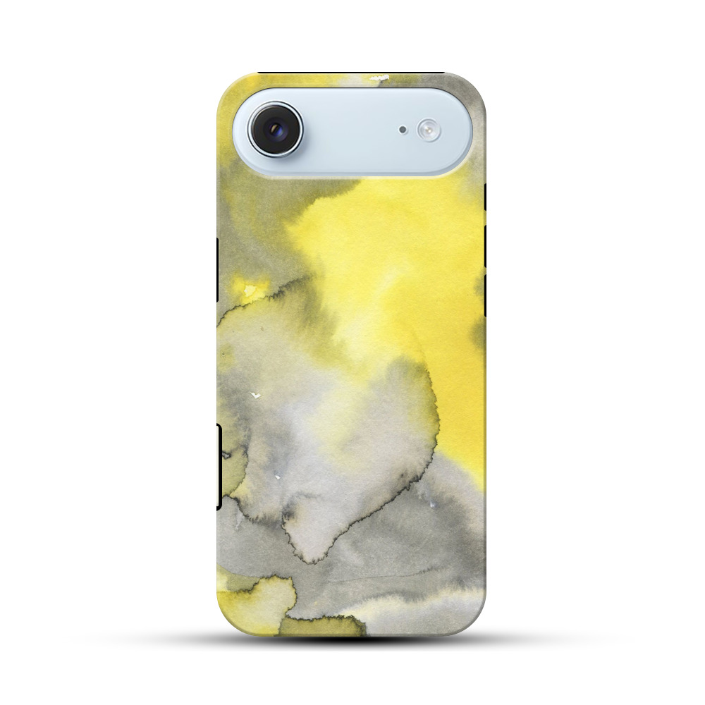黄色と灰色の水彩模様 iPhone Airオリジナル耐衝撃ケース