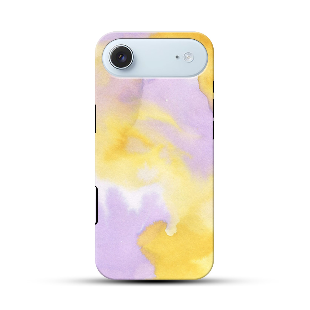 黄色と紫の水彩グラデーション iPhone Airオリジナル耐衝撃ケース