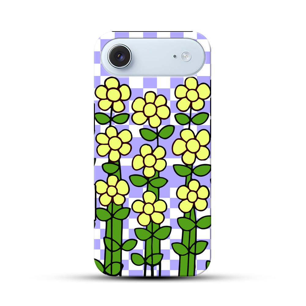 黄色い花とチェッカーボード背景 flower-checkerboard 黄色い花とチェッカーボード背景 flower-checkerboard