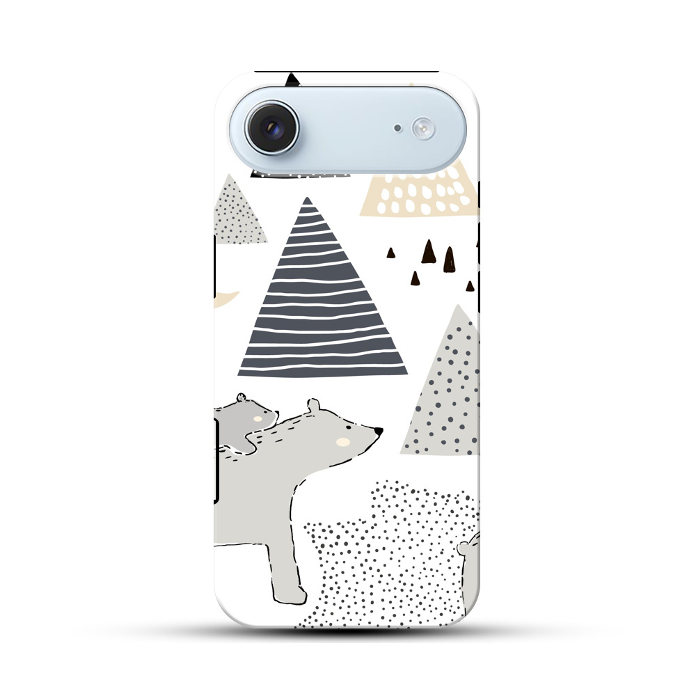 クマの親子と山 iPhone Airオリジナル耐衝撃ケース