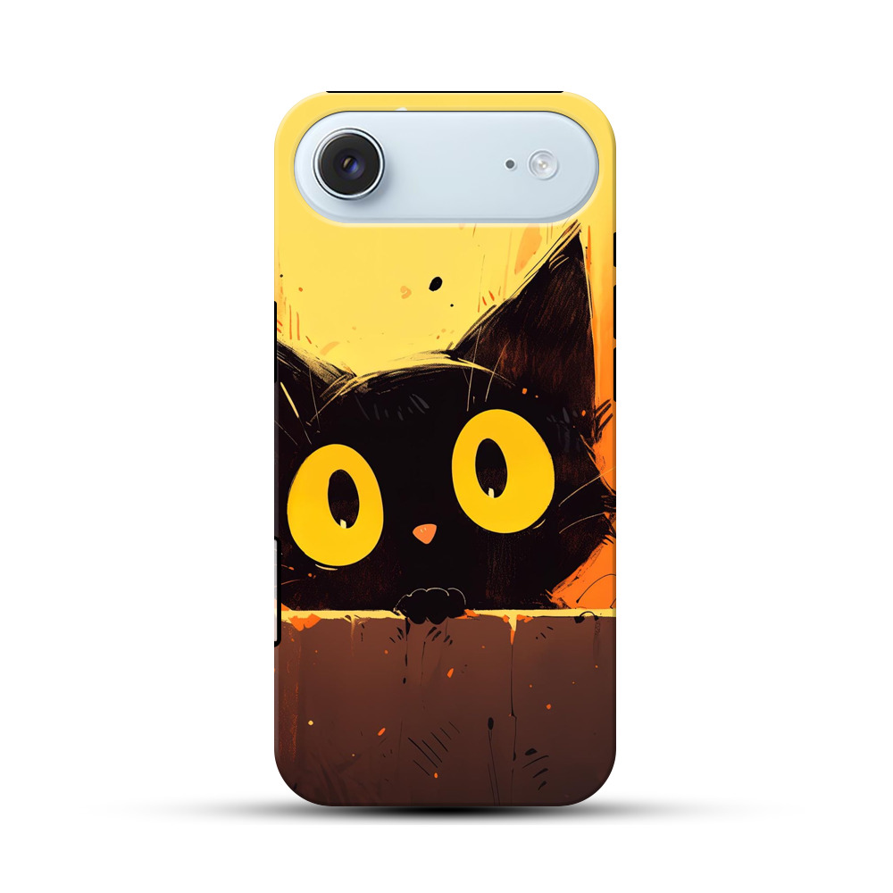 黒猫のイラスト iPhone Airオリジナル耐衝撃ケース