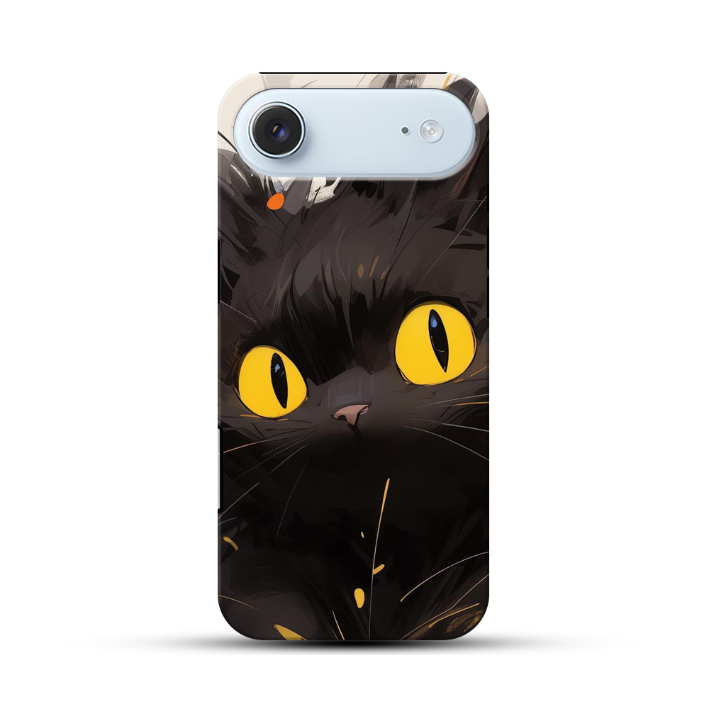 ふわふわの黒猫 iPhone Airオリジナル耐衝撃ケース