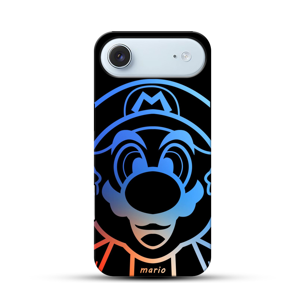 マリオシルエット青 iPhone Airオリジナル耐衝撃ケース