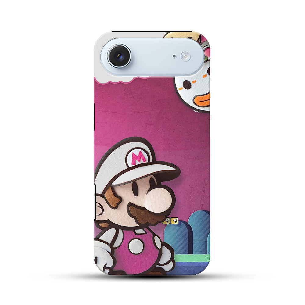 マリオとヨッシーのフェルトアート iPhone Airオリジナル耐衝撃ケース