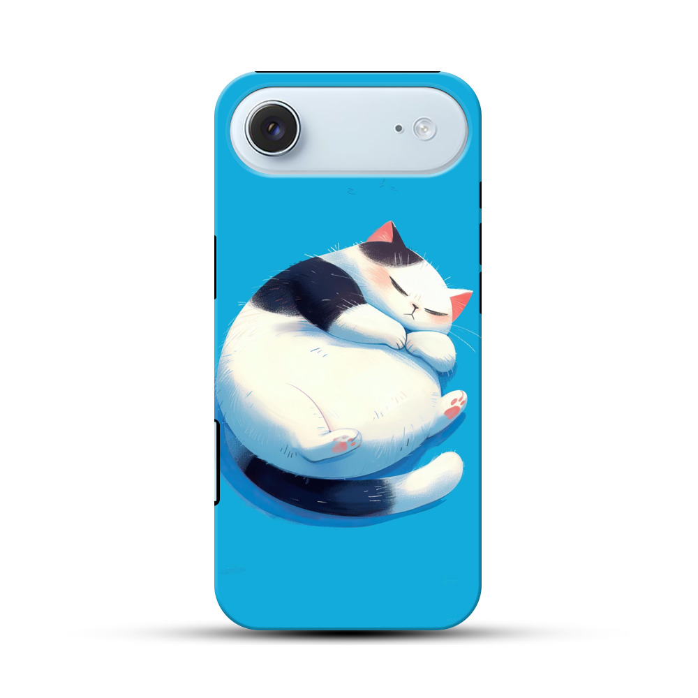 丸いかわいい寝る猫 iPhone Airオリジナル耐衝撃ケース