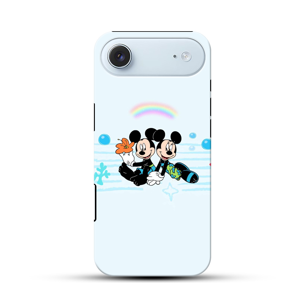 虹の下のミッキーとミニー iPhone Airオリジナル耐衝撃ケース