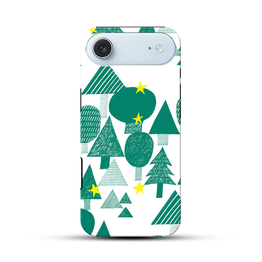 緑の森と黄色い星のパターン iPhone Airオリジナル耐衝撃ケース