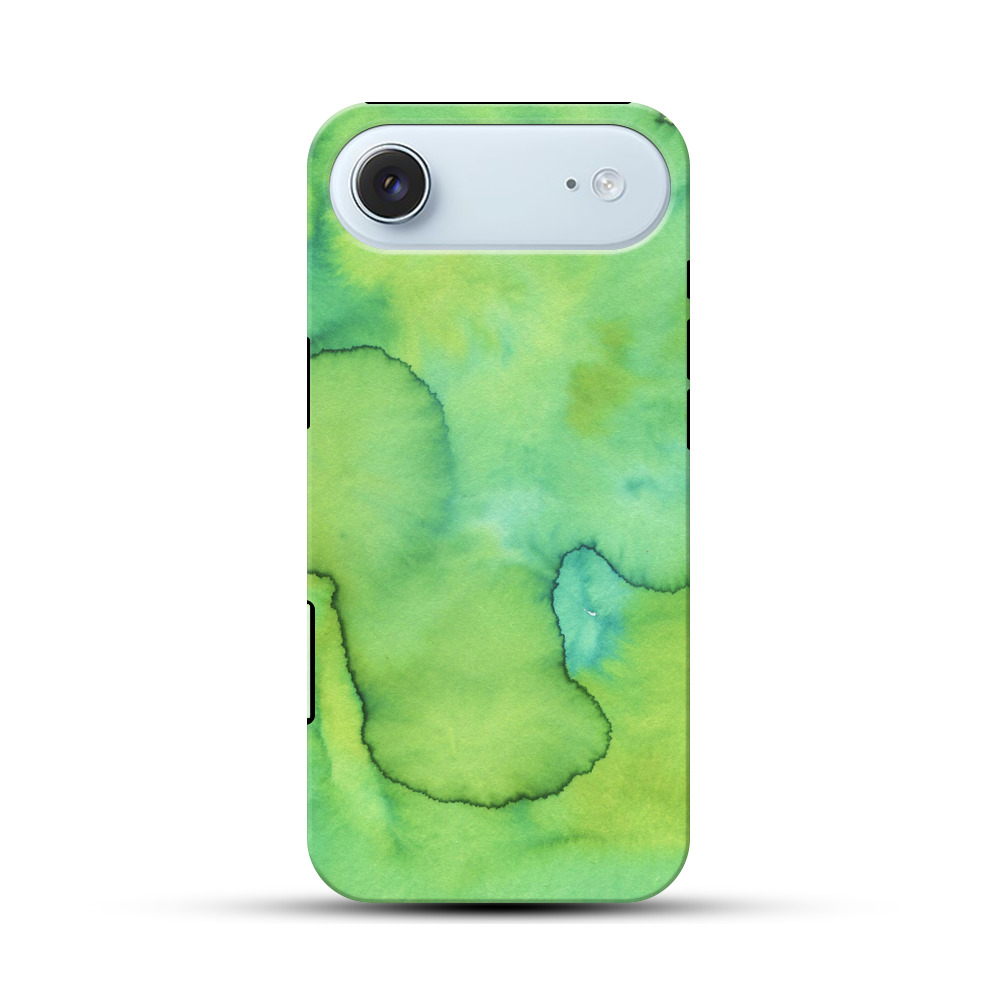 緑の水彩模様 iPhone Airオリジナル耐衝撃ケース