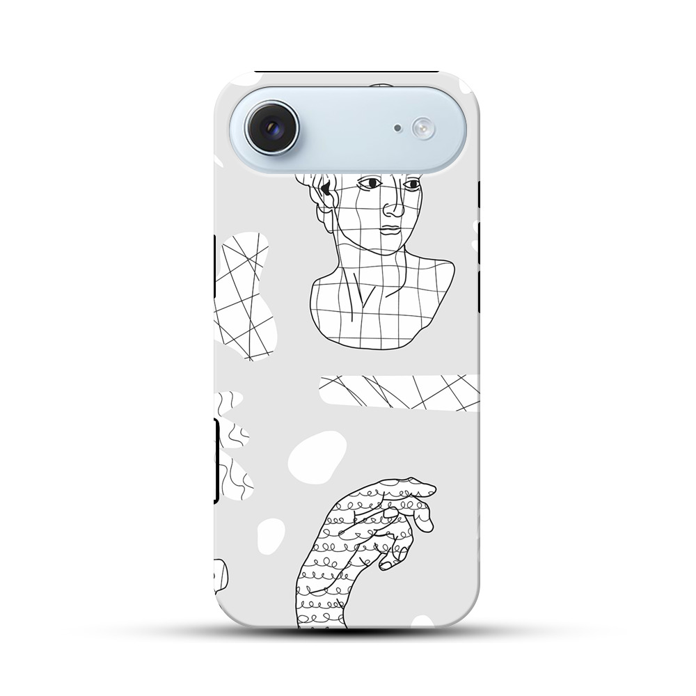 ミニマル彫刻モチーフのパターン iPhone Airオリジナル耐衝撃ケース