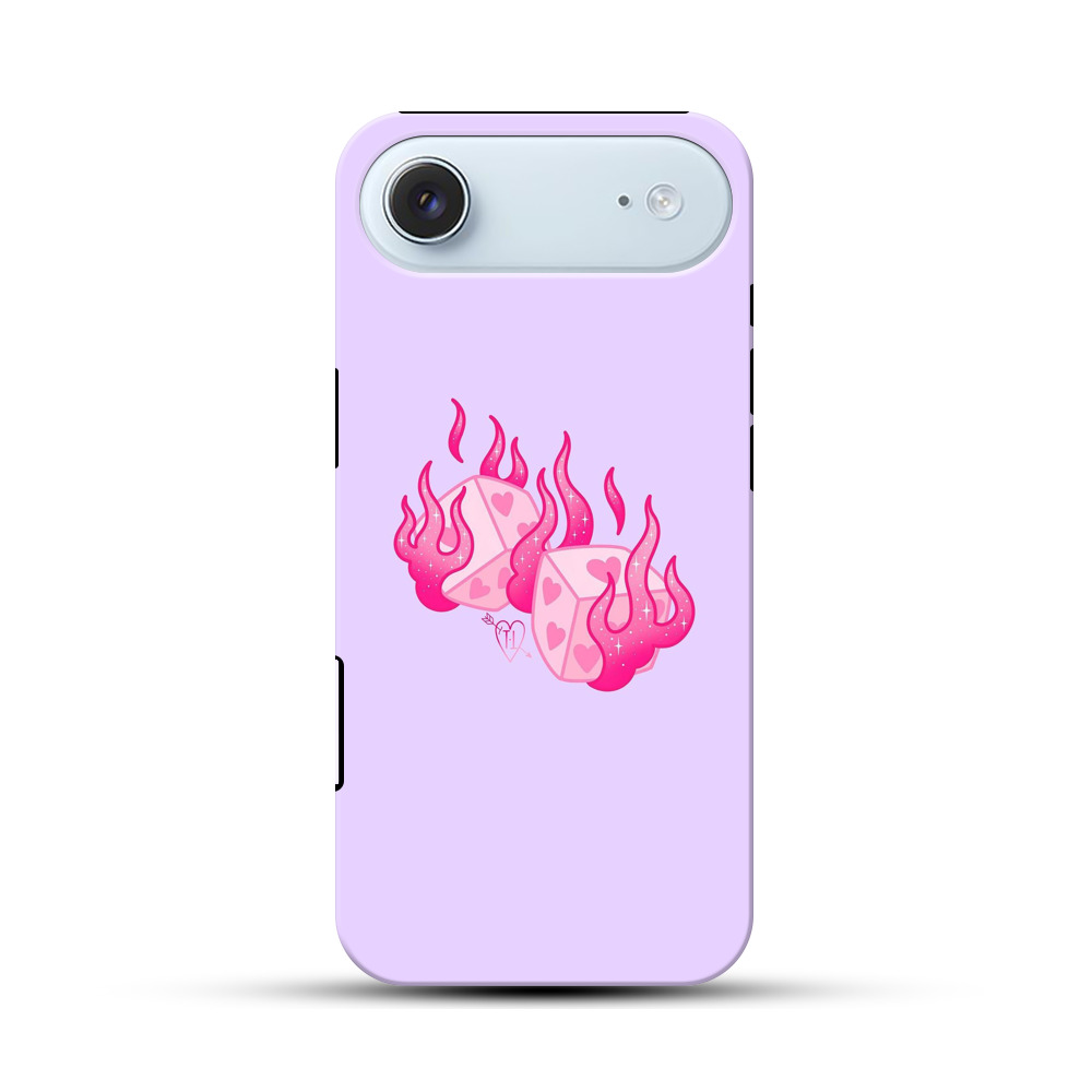 燃えるピンクのサイコロ iPhone Airオリジナル耐衝撃ケース