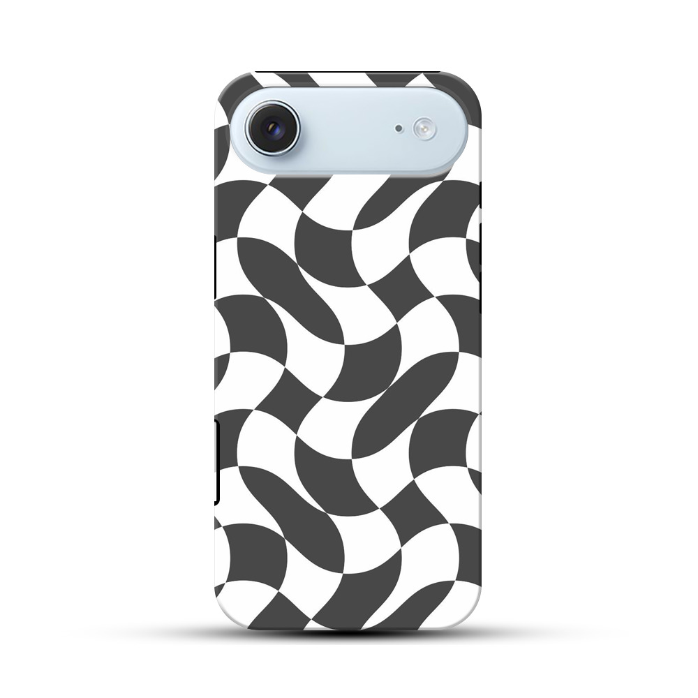 モノクロの幾何学模様 iPhone Airオリジナル耐衝撃ケース